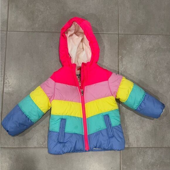 OshKosh B'Gosh Little/Big Girls' Perfect Heavyweight Color-Block Winter Coat - Picture 1 of 4